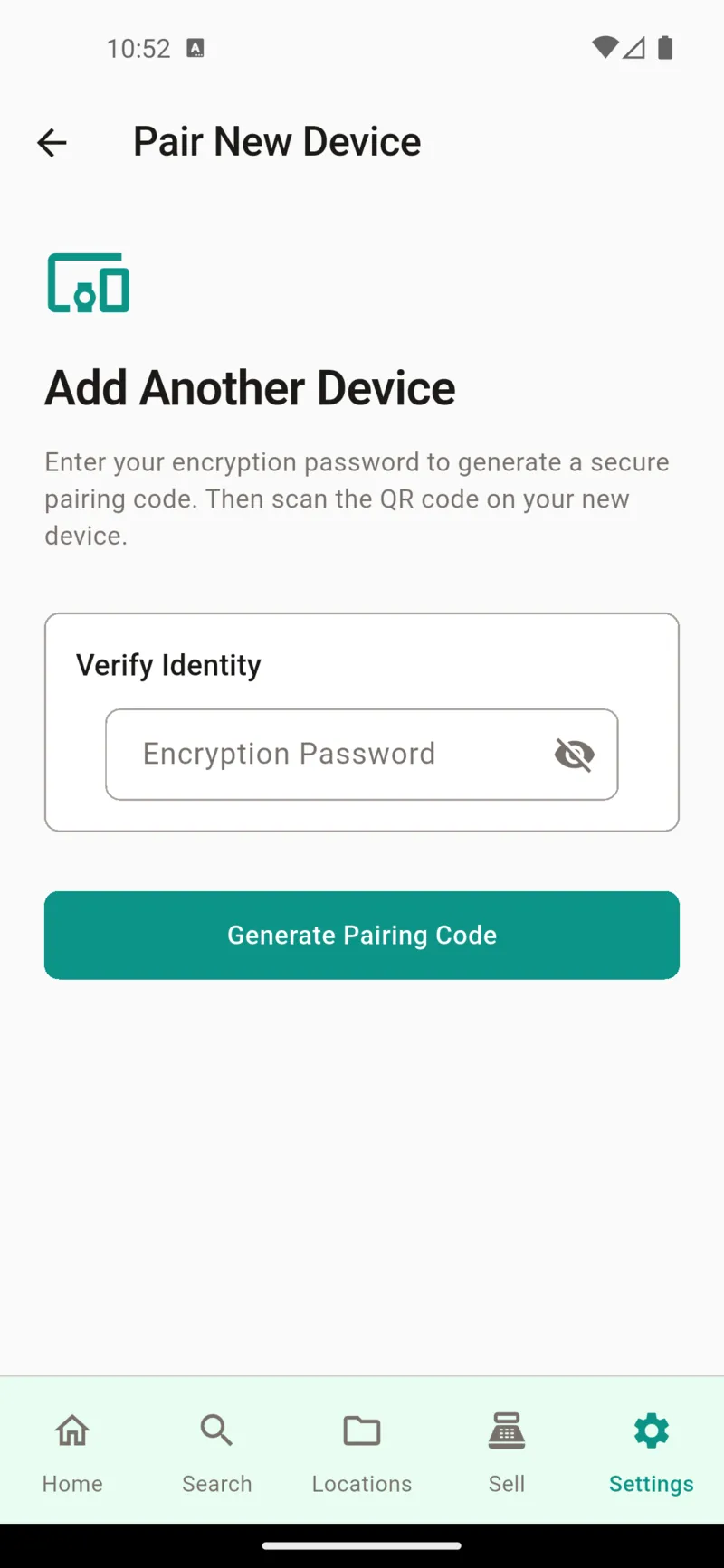 Device pairing QR code and PIN entry