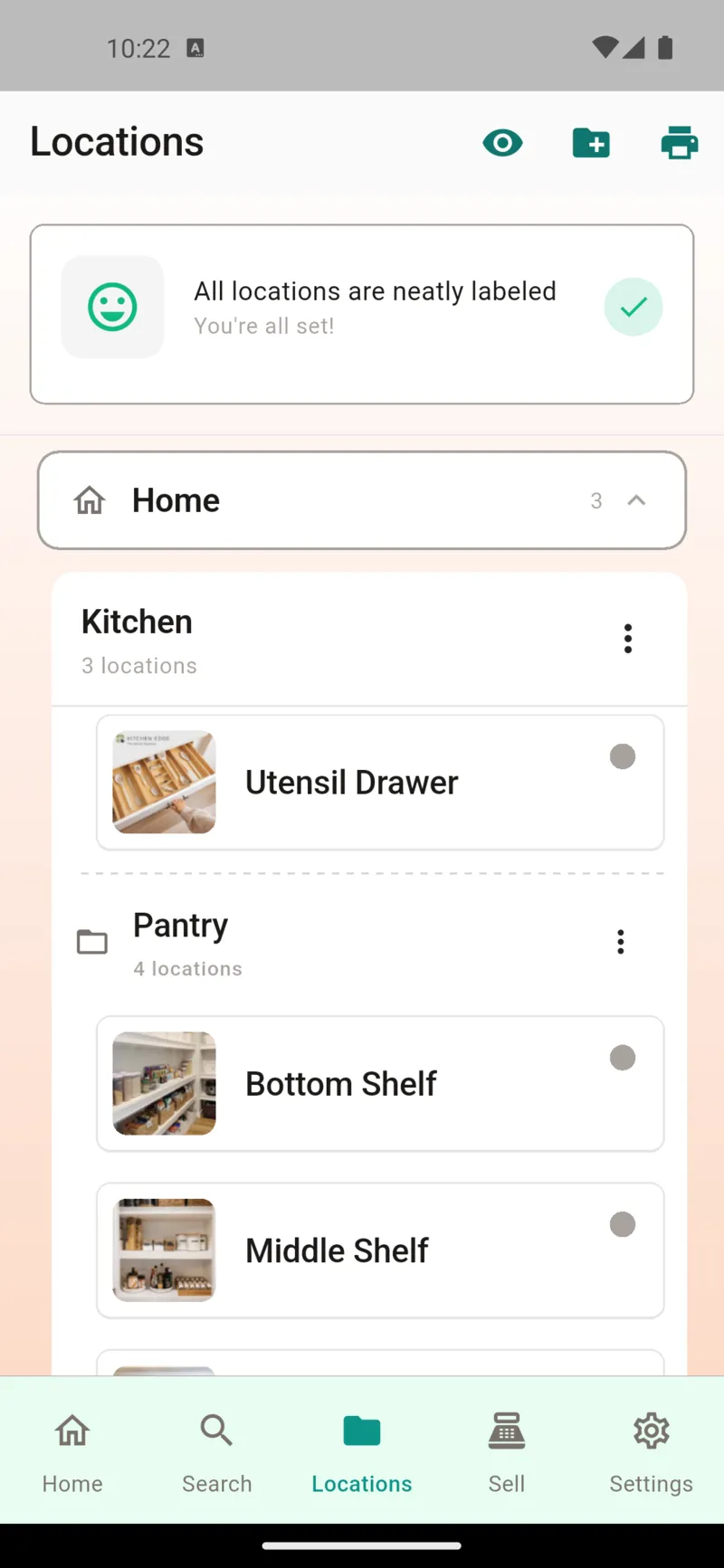 Location hierarchy tree view
