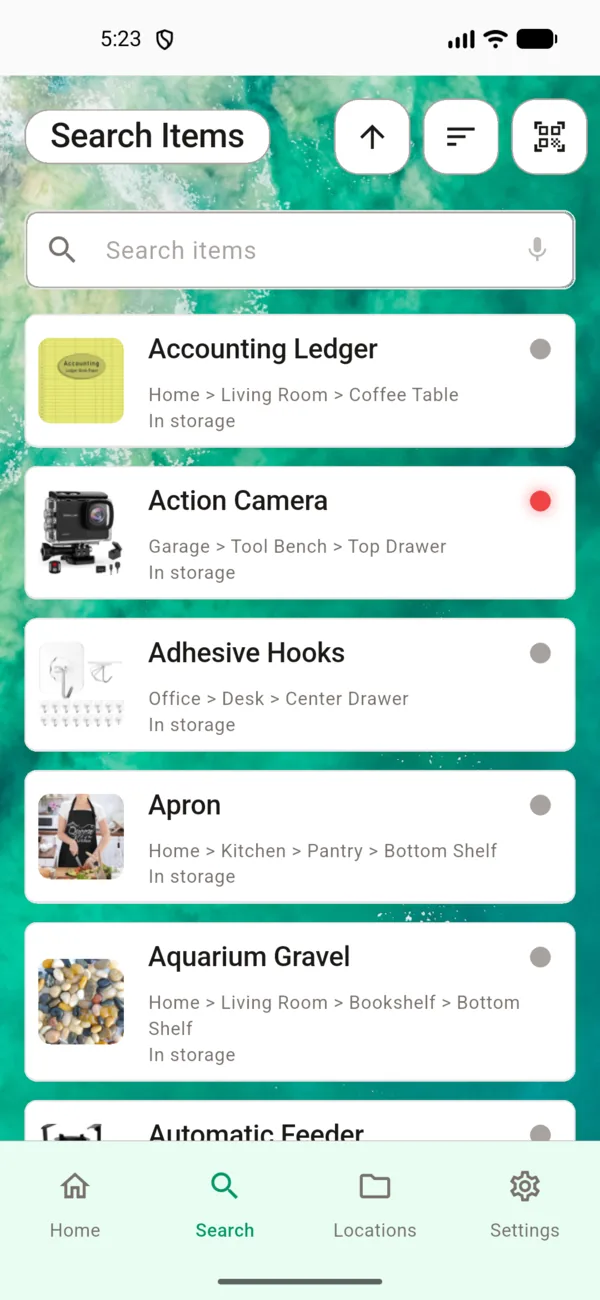Item List thumbnail